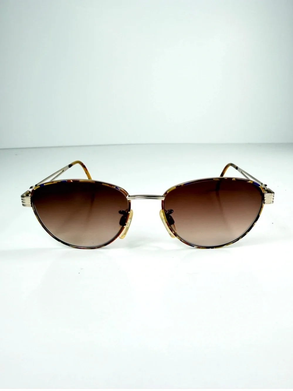 VTG DeadStock FENDI VL7011 Roman Coin Custom Sunglasses Gold Blue Tortoise Set